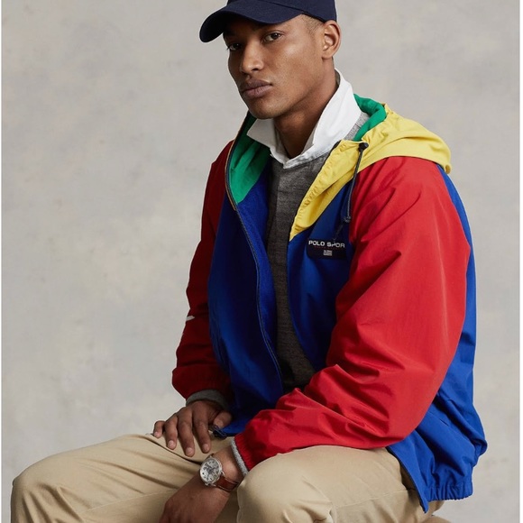 NWT POLO SPORT Ralph Lauren Colorblock Hooded Windbreaker Jacket size L - Picture 7 of 16